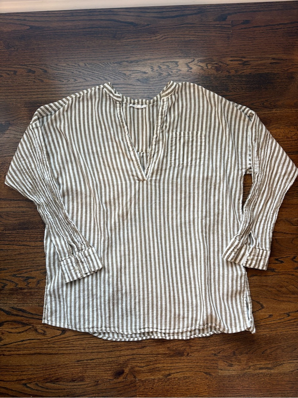 O'Neill Brown and White Striped swimsuit cover up XXL